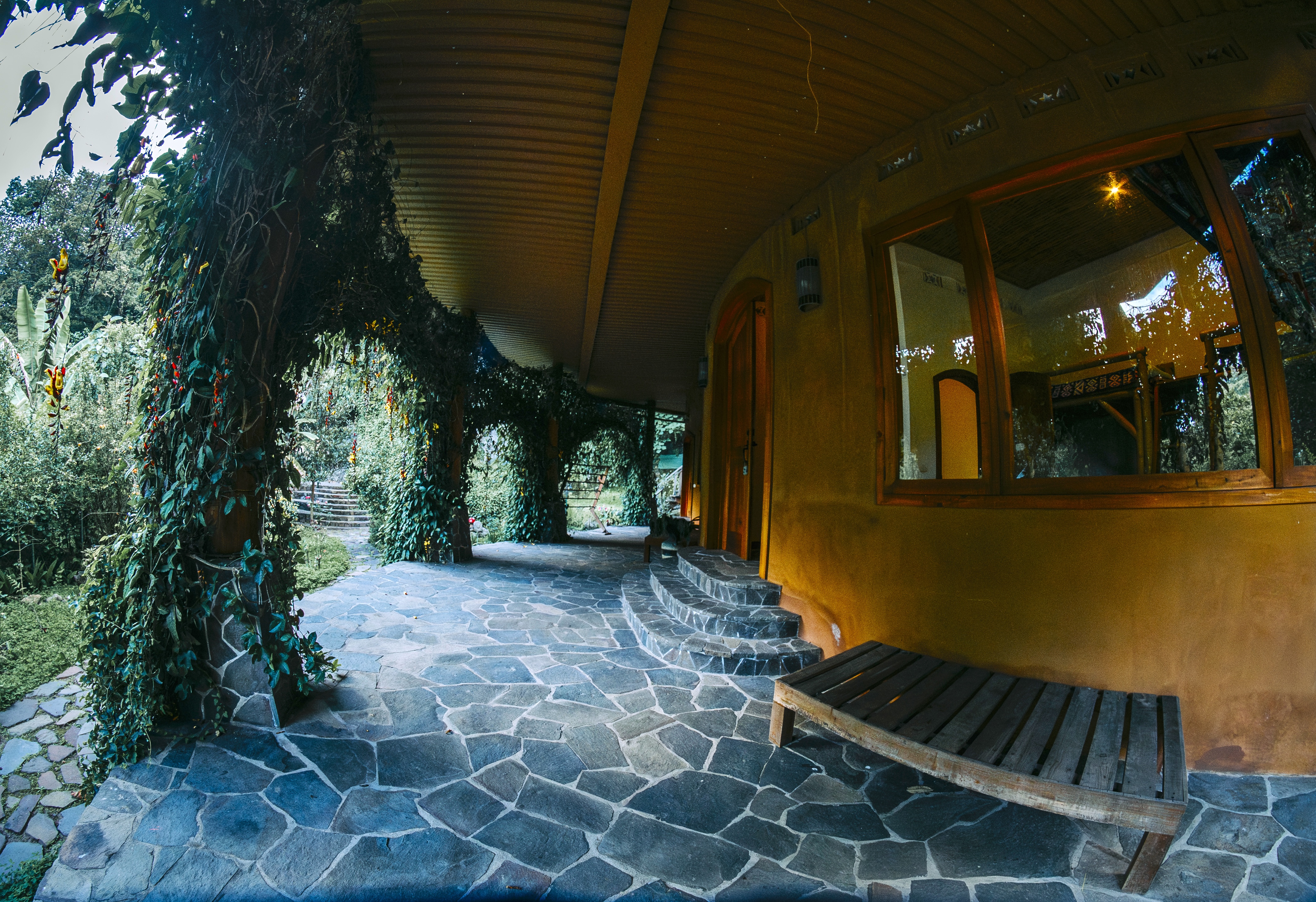Wellness room — mandala ceiling, sound bowls